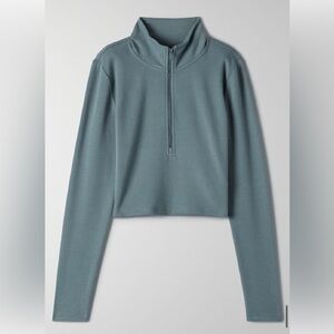 ARITZIA Sunday Best Teal Quarter-Zip long sleeve
